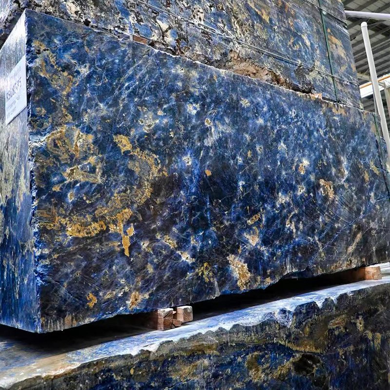 Polished Blue Sodalite Marble Slabs - Premium Blue Stone for Countertops & Wall Cladding