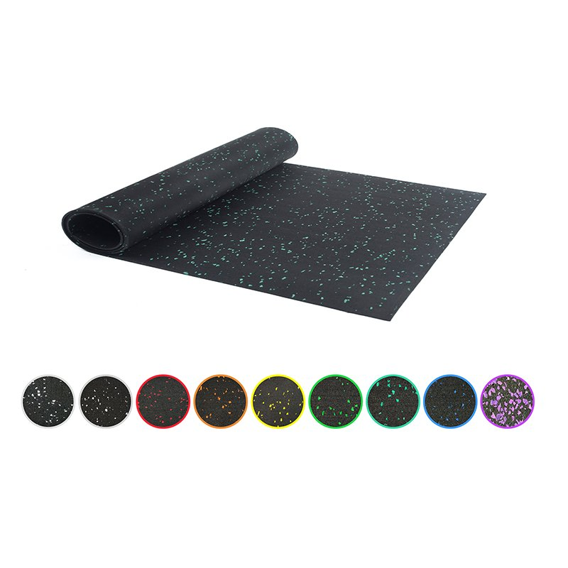 Premium Quality Rubber Mats Gym Flooring Roll with 10% EPDM Colorful Dots Anti-Slip Rolled Rubber Flooring for Gym