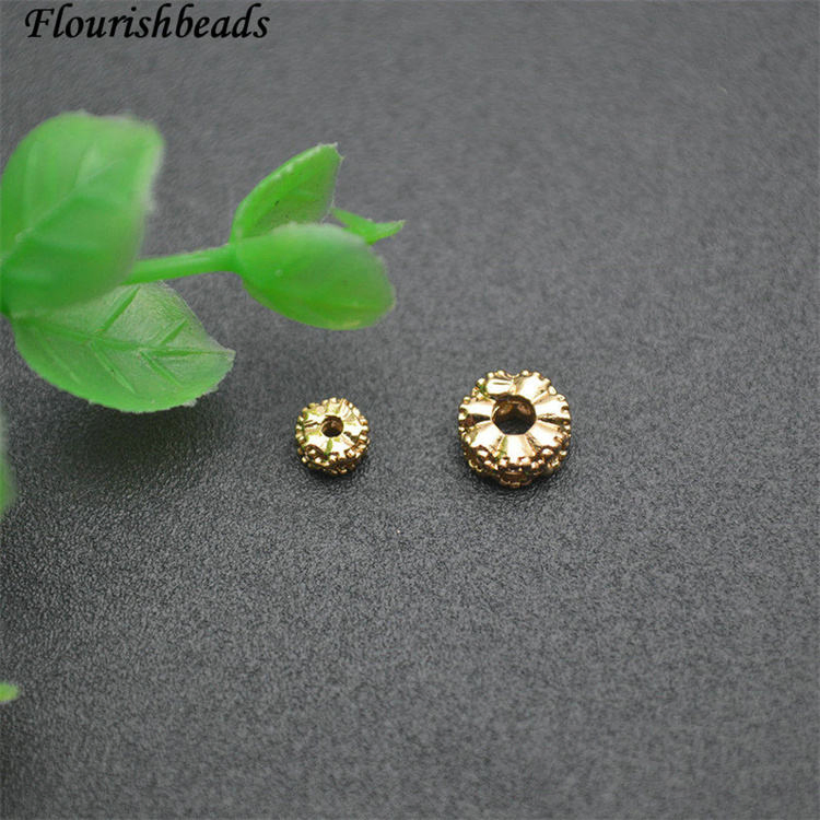Wholesale New Style 18K Gold Plated Round Slice Spacer Beads DIY Jewelry