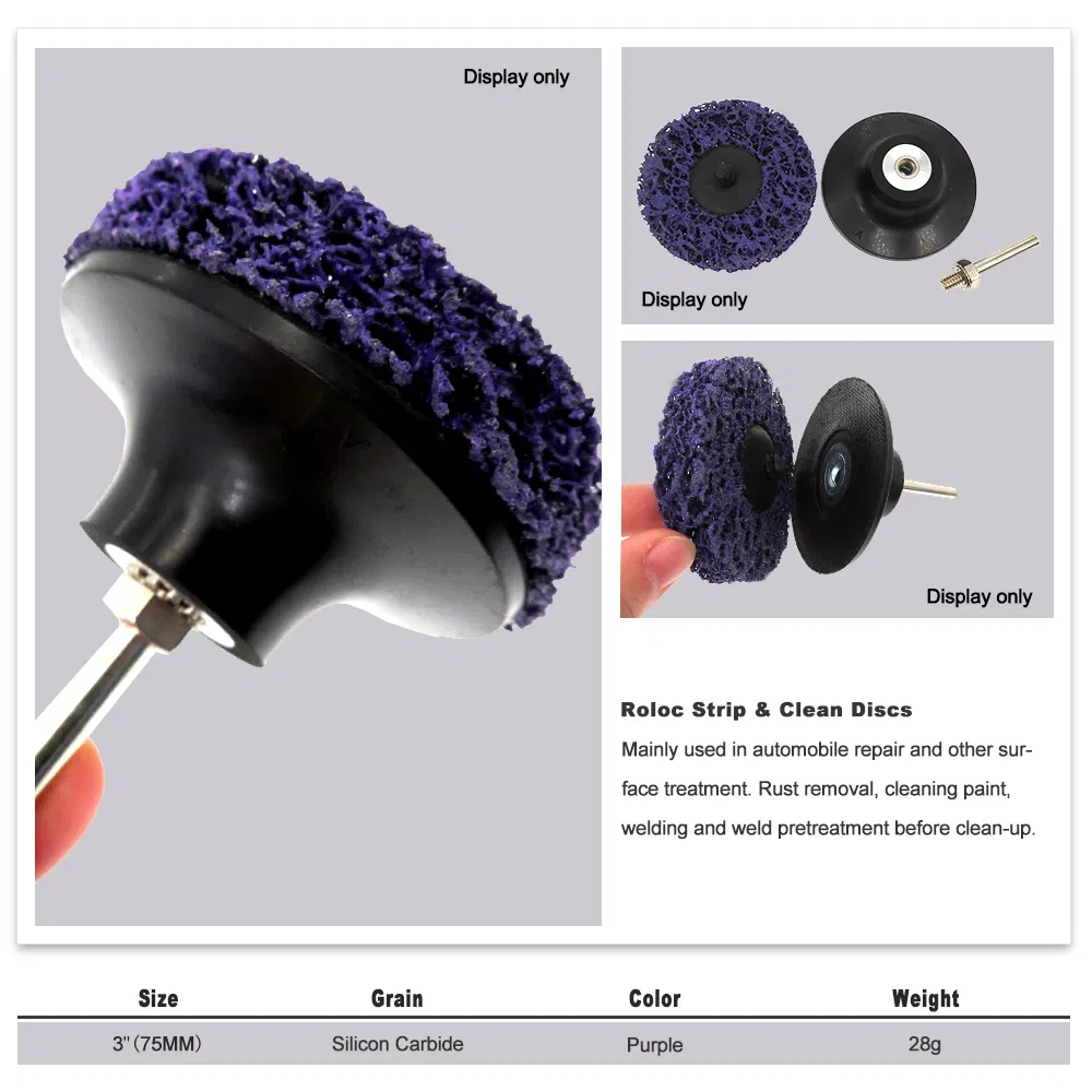 3 Inch 75mm Round Purple Quick Change Surface Conditioning Wood Stainless Steel Sanding Flap Discs for Sandstone