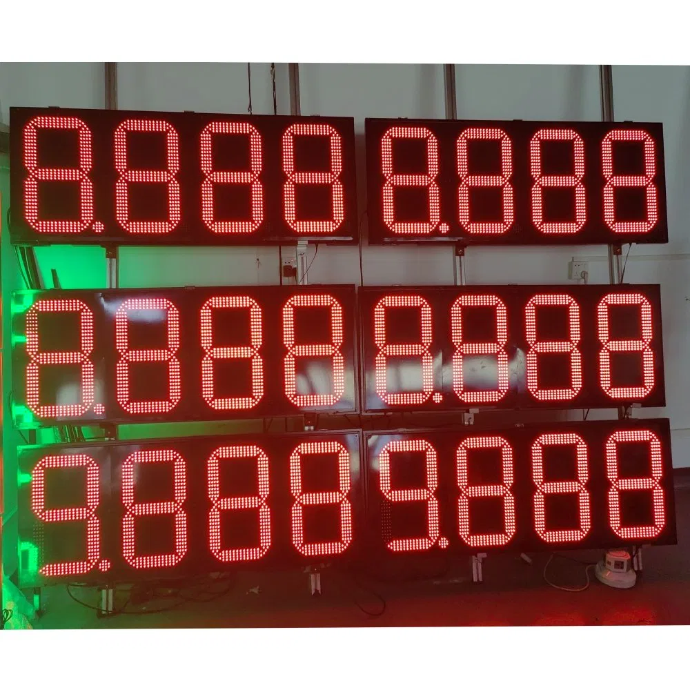 LED Fuel Price Sign Gasoline Screen LED Price Station Large 7 Segment Display for Outdoor Price Board LED Gas Display