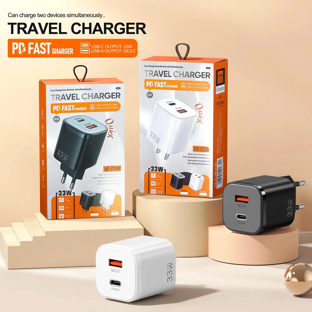Зарядное устройство 33W с быстрой зарядкой QC3.0 и PD