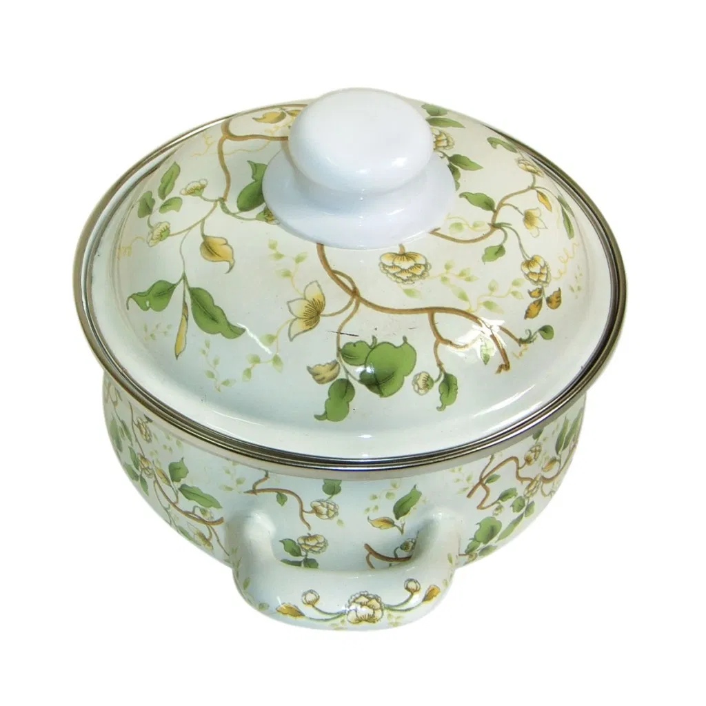 Flower Coating with Glass Cover Enamel Manufacturer Casserole Wholesale Custom