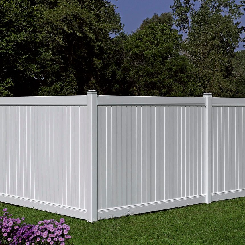 8 FT. W X 6 FT. H White Vinyl Privacy Fence Panel