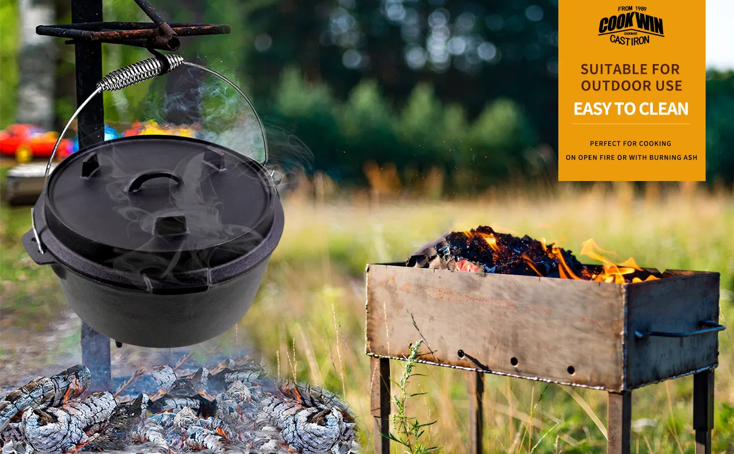 Чугунная утятница 4 кварты, 6 шт, для кемпинга