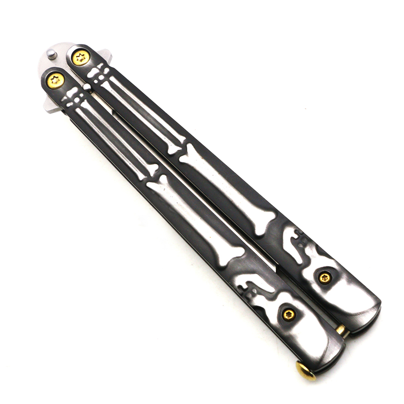 9.52 "Sharp Blade Black Skull Stainless Steel Handle Balling Knife