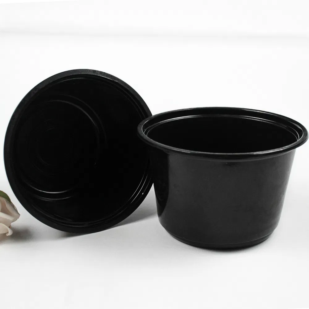 Disposable Plastic Tableware 148mm Diameter PP Plastic Bowl Black Custom Color for Takeaway