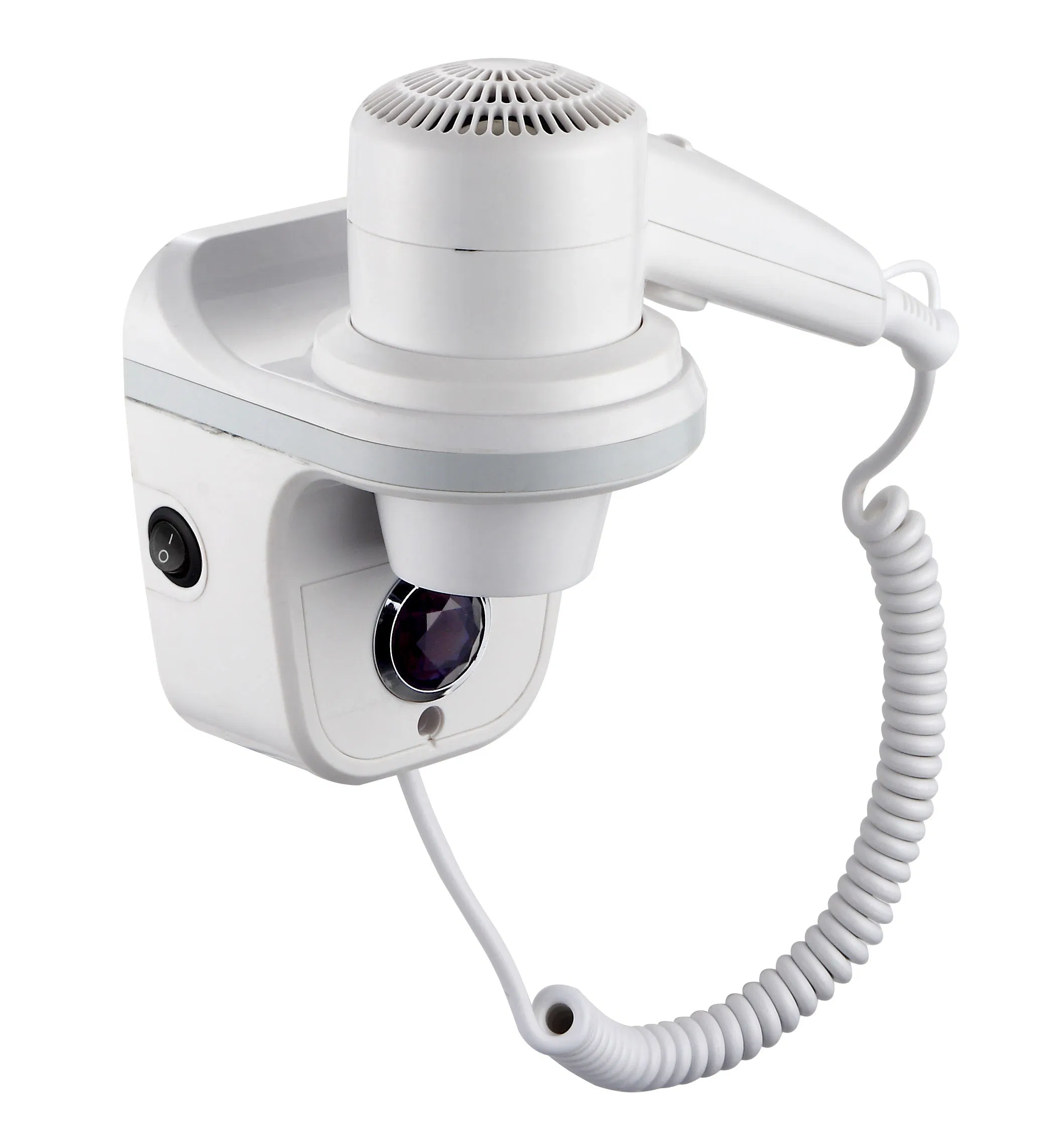 Factory Wholesale Newest 1600W High Power Hotel Hair Dryer Wall Mounted Bathroom Ionic Hair Blower Dryer with LED Light