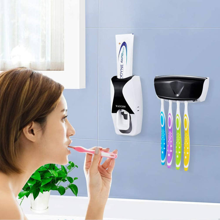Dust Proof Automatic Toothpaste Squeezer Wall Mounted Toothbrush Dispenser Holder