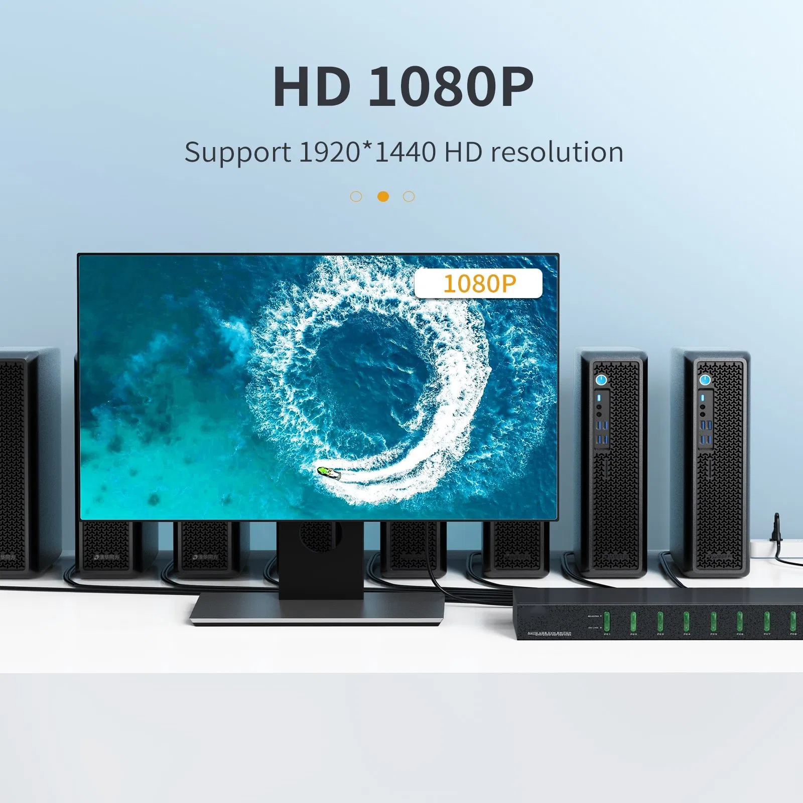 16-портовый KVM-коммутатор HDMI 4K@60Hz с аудио