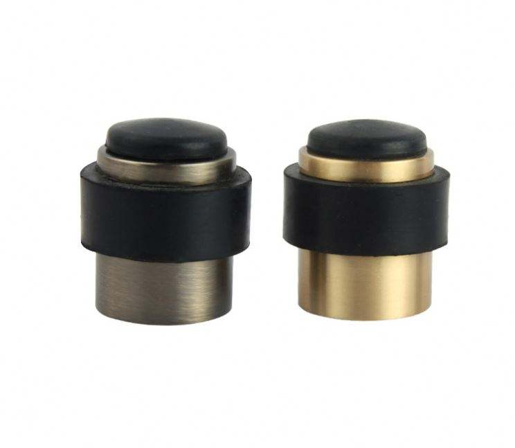 Rubber Wedge, Stainless Steel Floor Door Stop Hardware Heavy Duty Door Stop Gold Cushion Rubber Wall Mount Door Stopper