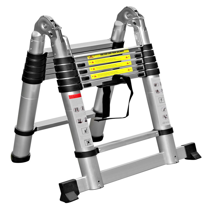 1.6+1.6m Aluminum Telescopic Extension Ladder Tall Multi Purpose En131