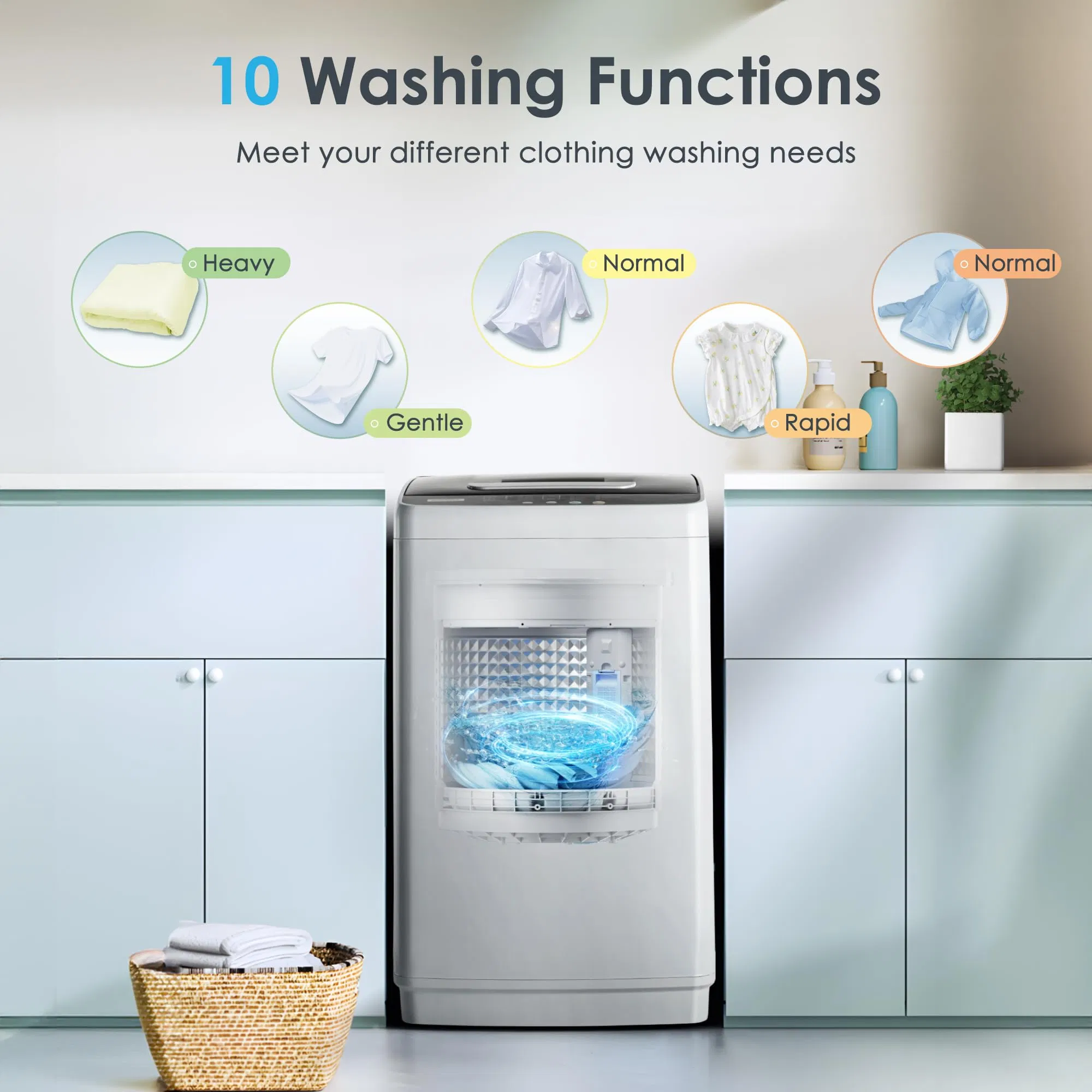 Euhomy Efficient Pulsator Washing Machine for Compact Apartment Living