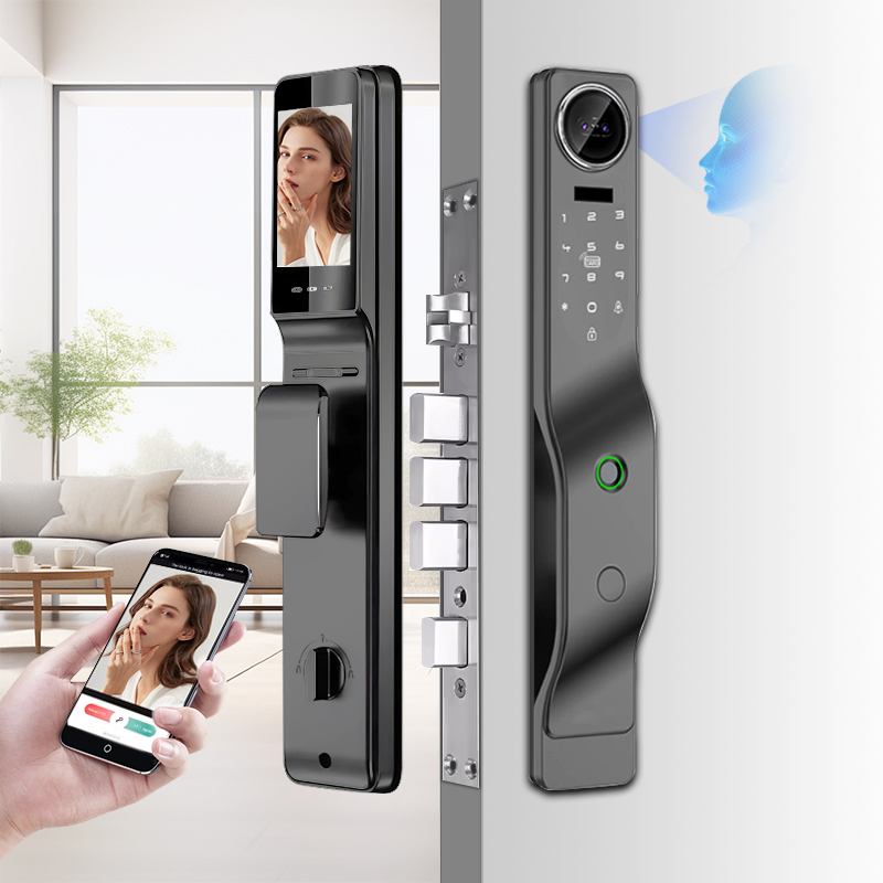 Fully Automatic Electric Lock WiFi Face ID Smart Lock Active Intercom Fingerprint Door Lock