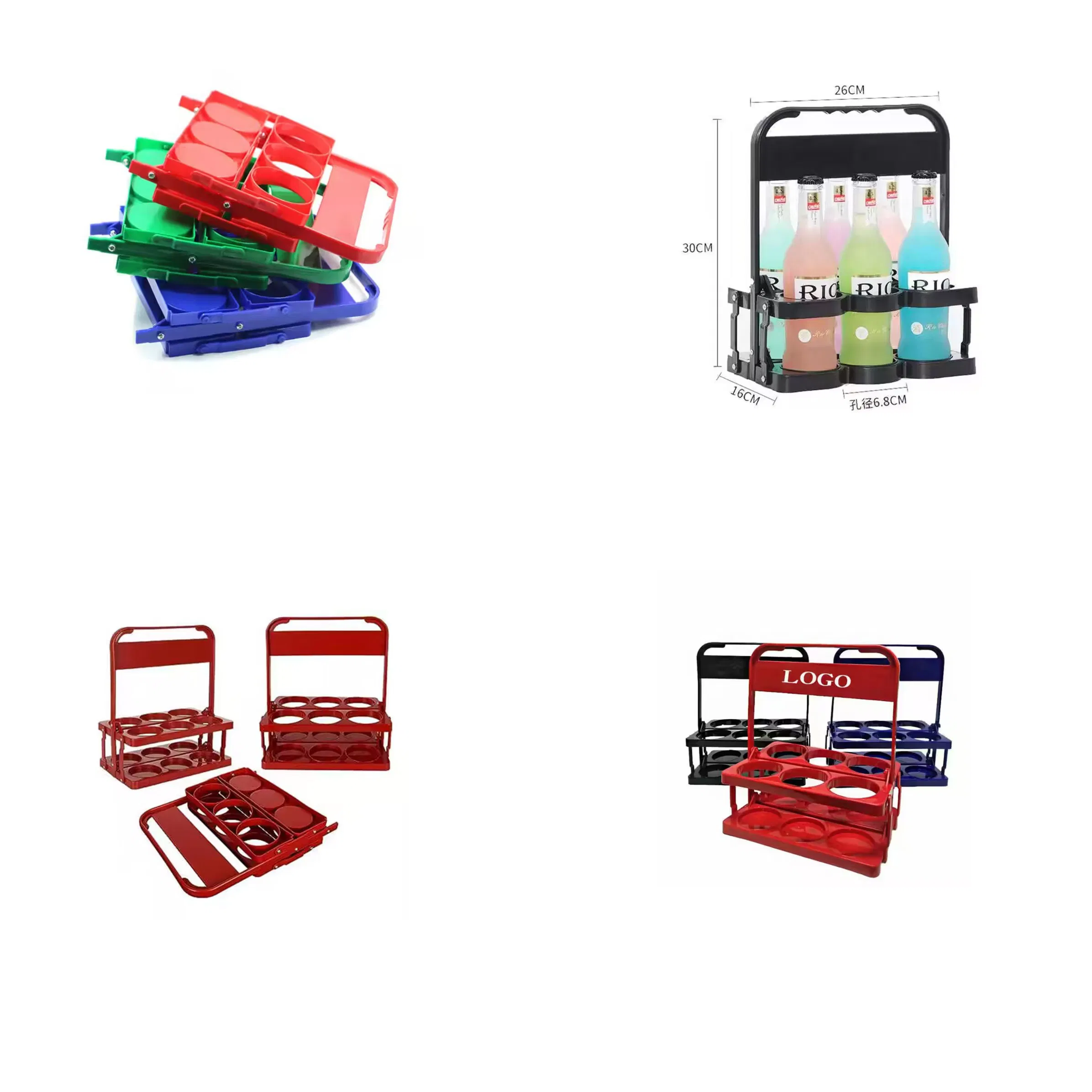 Promotional Brand Marketing Foldable Plastic 6 Pack Bottle Carrier Beer Holder for Promotion