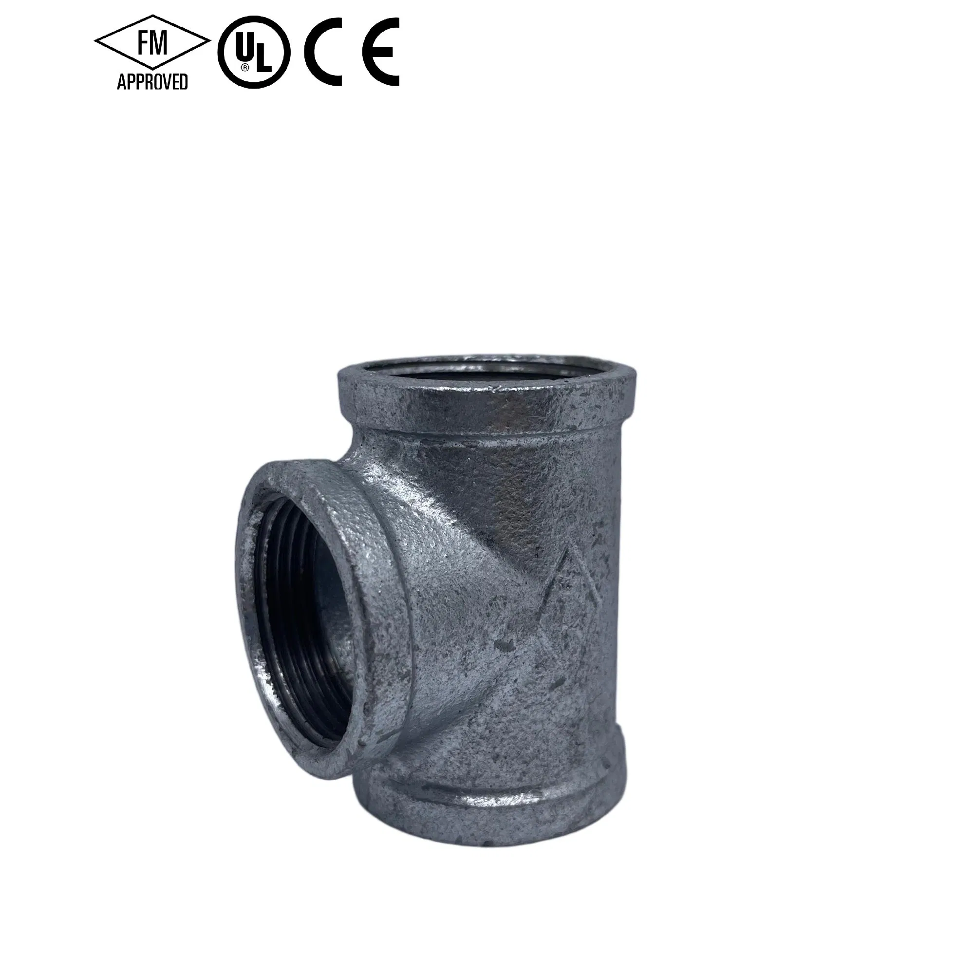 Тройник равнопроходной FM/UL чугунный оцинкованный