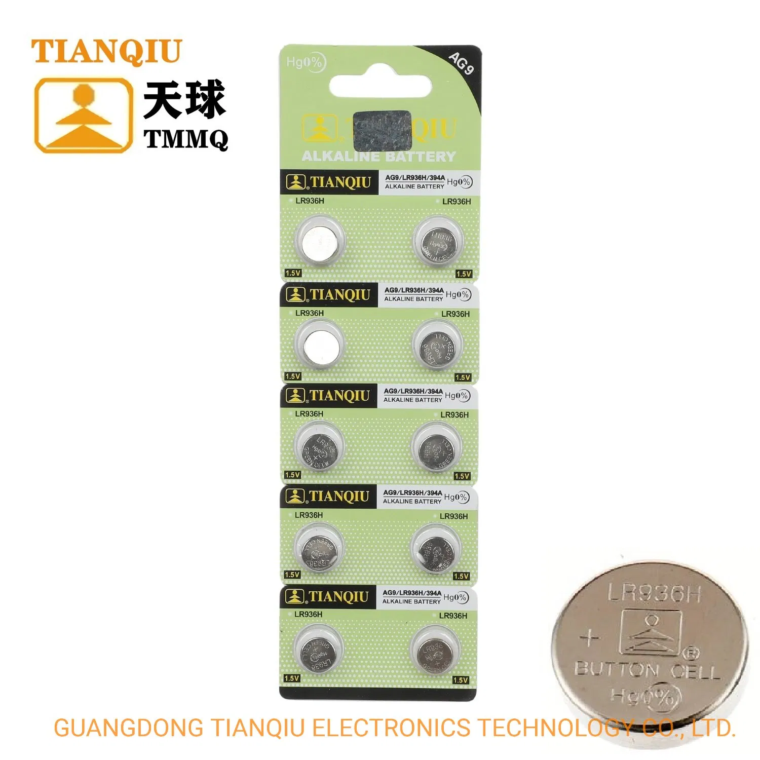 Батарейка-таблетка AG9/LR936 1.5V Tianqiu