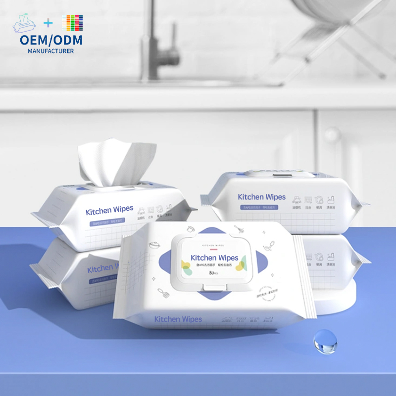 Wholesale OEM High Quality Disposable Powerful Cleaning Kitchen Wipes Oil Remover Kitchen Wet Wipes