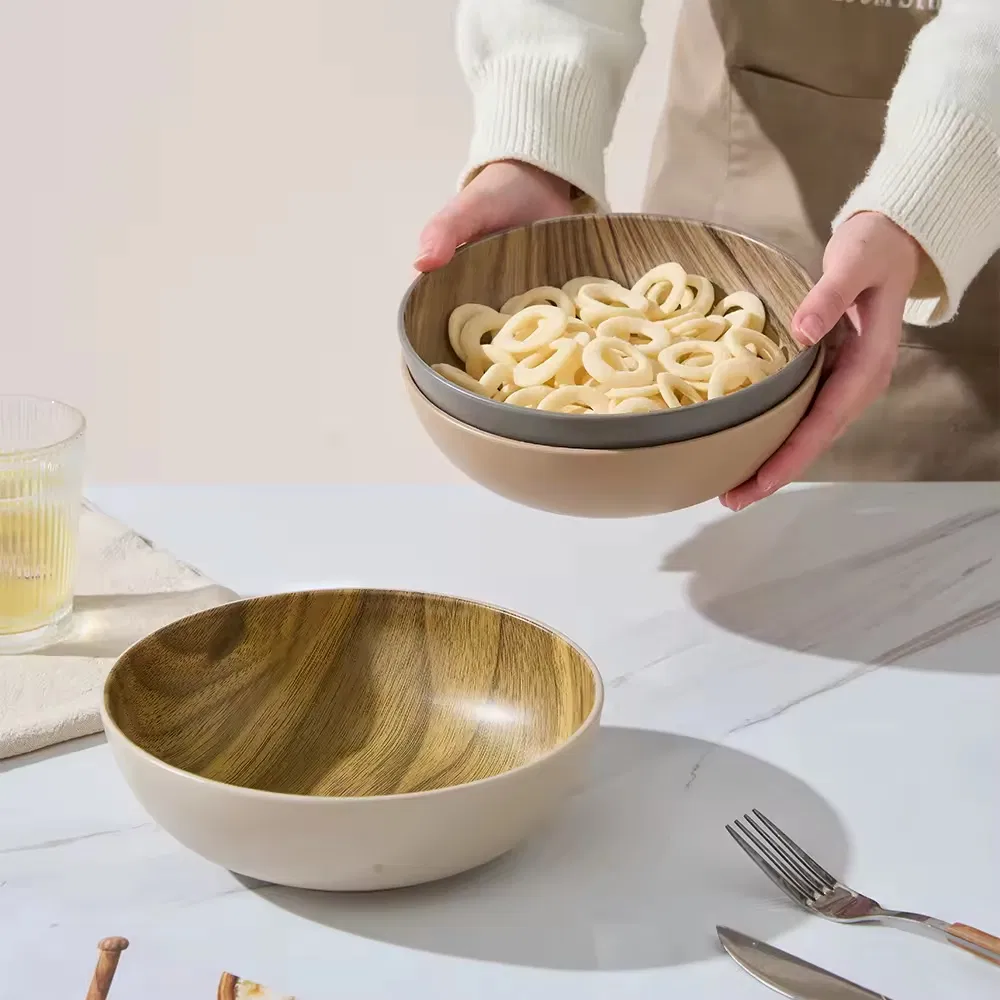 New Style BPA Free Eco Friendly Microwave Safe Snack Soup Salad Ramen Bowls 900ml Plastic Kitchen Mixing RPET Bowl