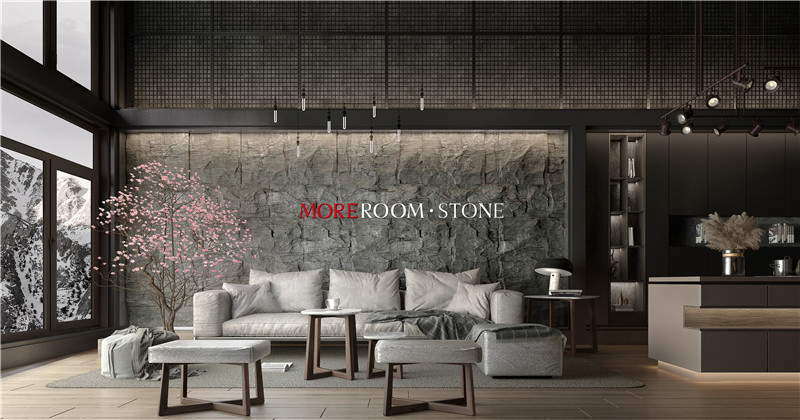 Interior Living Room Carving Stone TV Backdrop Wall Decor
