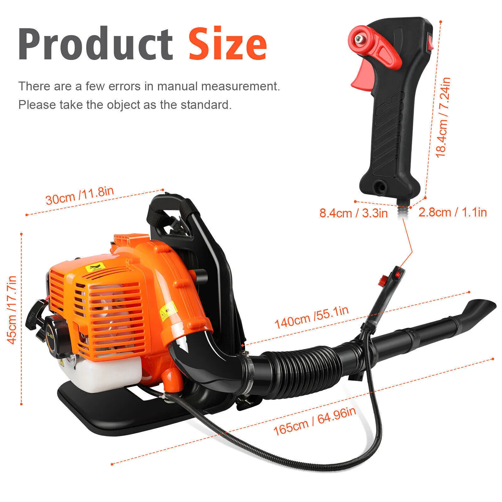 43cc Garden Yard Petrol Leaf Blower Powerful 2 Stroke Air Cooled Engine