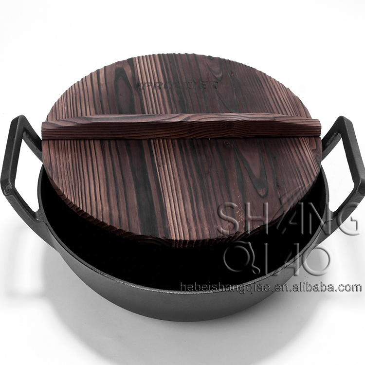 Чугунный вок с антипригарным покрытием, 36 см