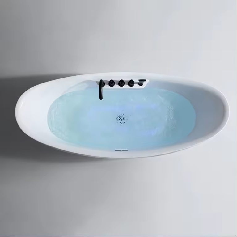 Wholesale Poland Japanese Soak Bathtubs White Water Massage Bath Tub Acrylic for Adult Bathtub with Faucets and Armrest