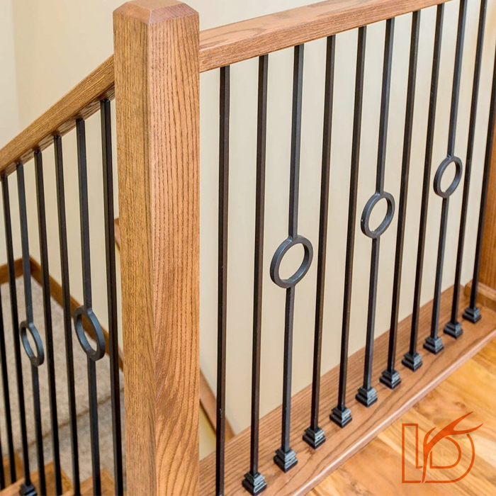 Best Price Circle Shape Squarewrought Iron Stair Railing for Indoor