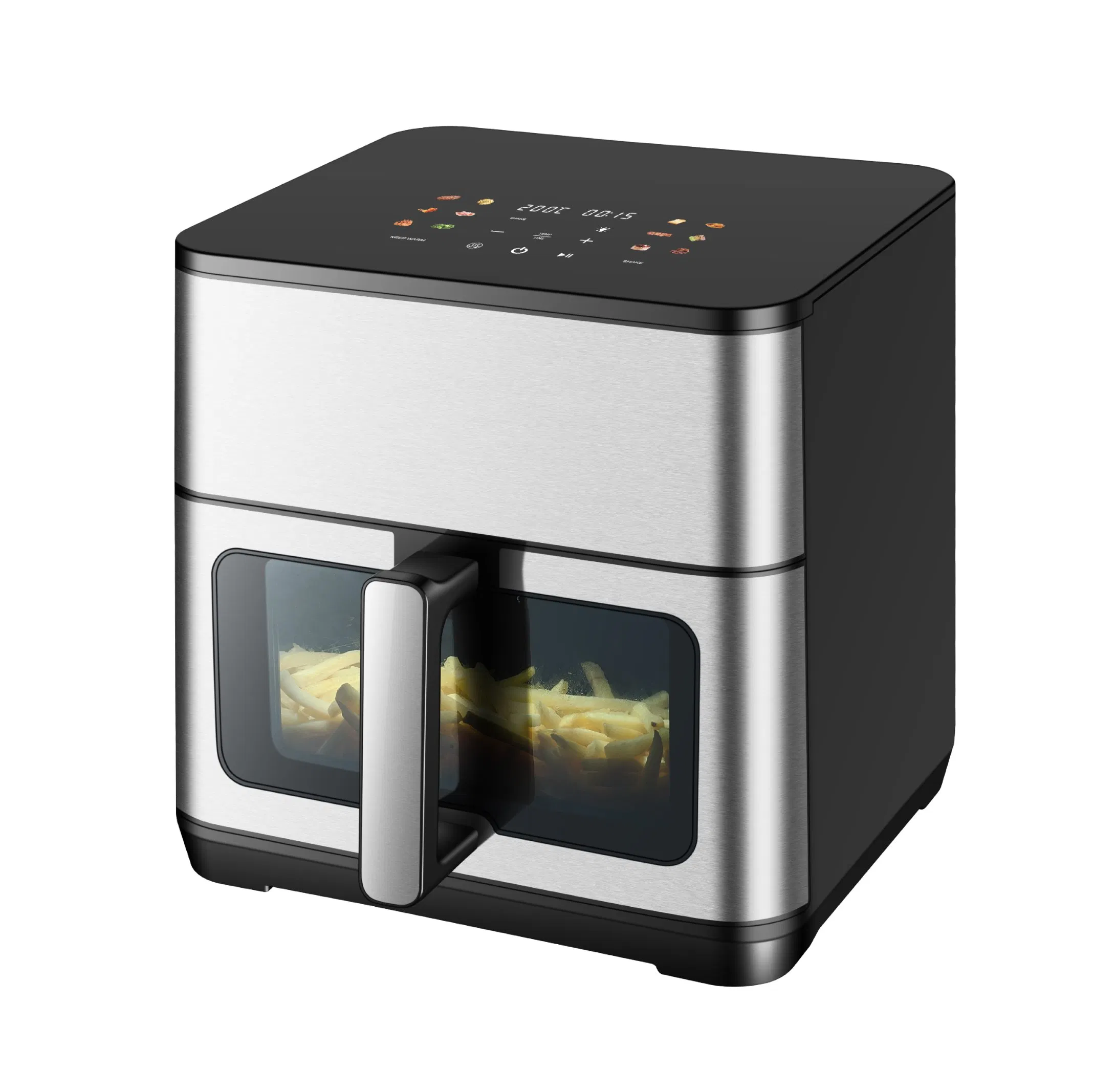 10L Square High-Quality Stainless Steel Air Fryer: Large Capacity, Cast with Fine Steel