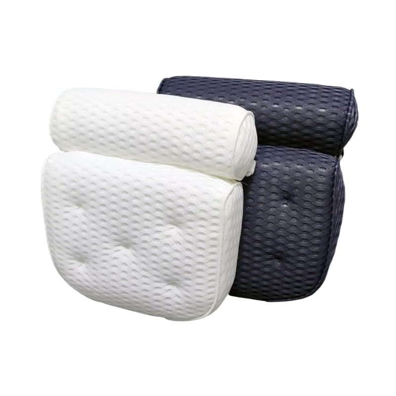 2024 Spot Six Suction Cups SPA Polyester Bath Cushion Non-Slip Bath Pillow