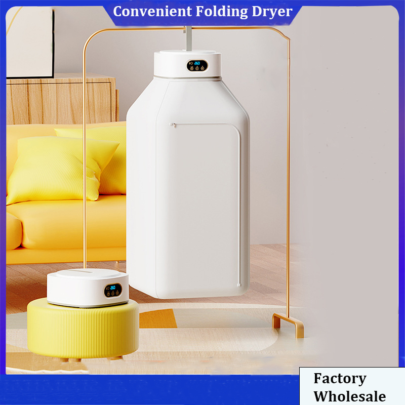 Ds-1081 Portable Clothes Dryer Mini Laundry Dryers with Remote Control, Small Compact Foldable Electric Drying Machine with Dry Bag for Travel RV Home