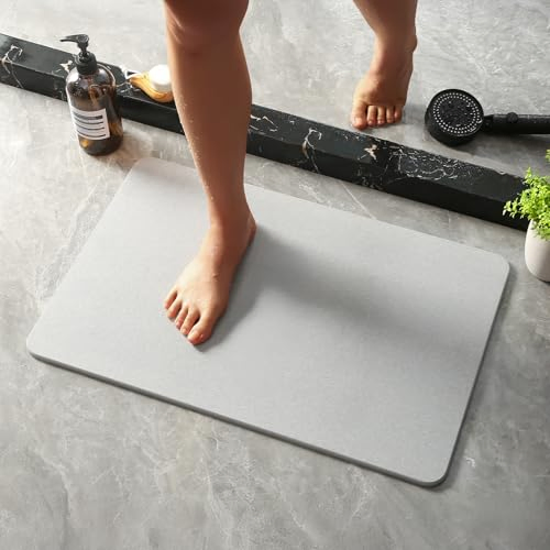 Stone Bath Mat Dries Quickly Non-Slip Diatomaceous Earth Bath Mats for Bathroom Super Absorbent Stone Shower Mat