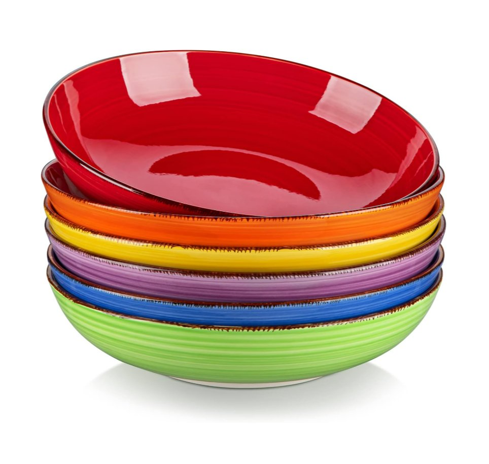 Colorful Pasta Salad Soup Bowls Ceramic Bowls for Kitchen