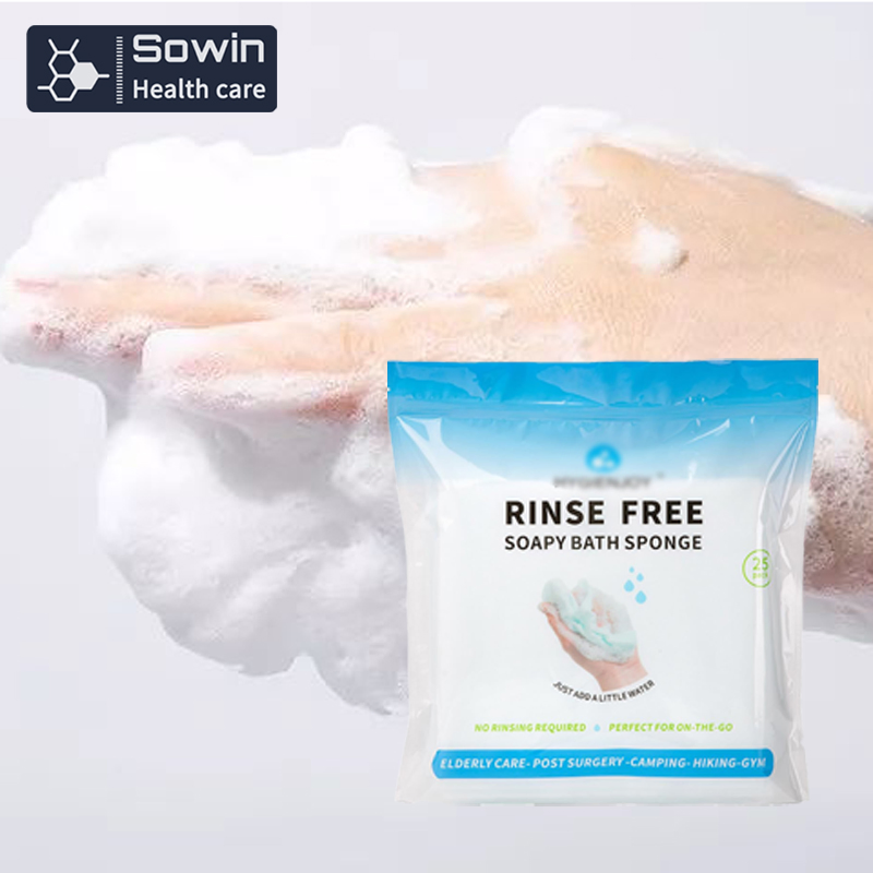 Disposable Daily Use Products Nursing Home Bath Rinse-Freee Sponges