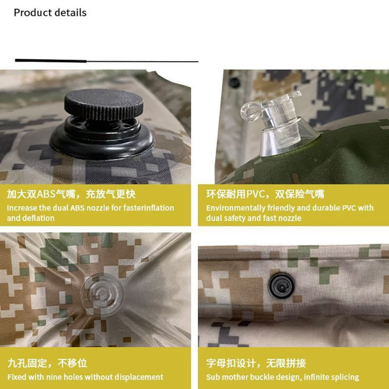 Beige Outdoor Camping Portable Design Waterproof Inflatable Mattress Bed Air Mat