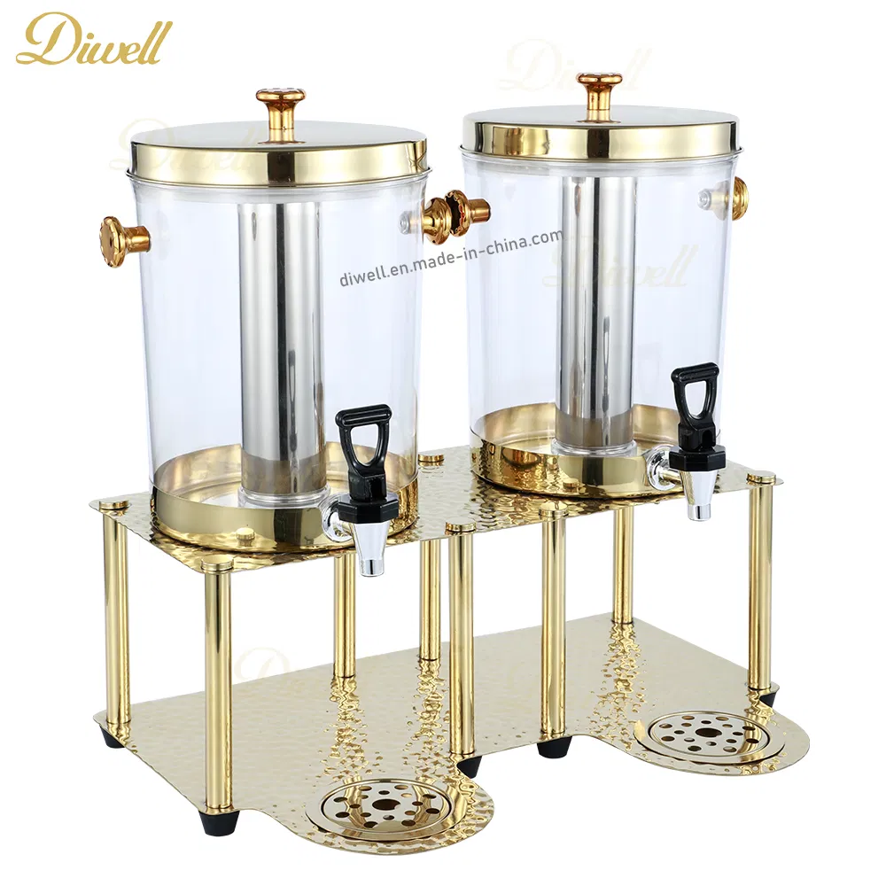 Factory Luxury Gold Commercial Gallon Cold Drink Juice Beverage Server Dispenser China