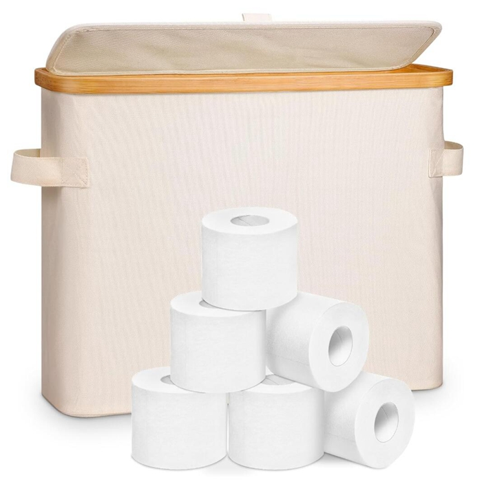 Toilet Paper Storage Box Bathroom Tissue Storage Bin with Handle