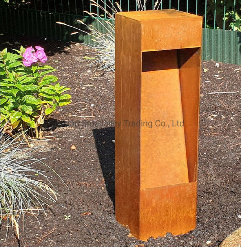 Outdoor Path Lights Corten Steel Bollard Light Rusty Garden Lighting