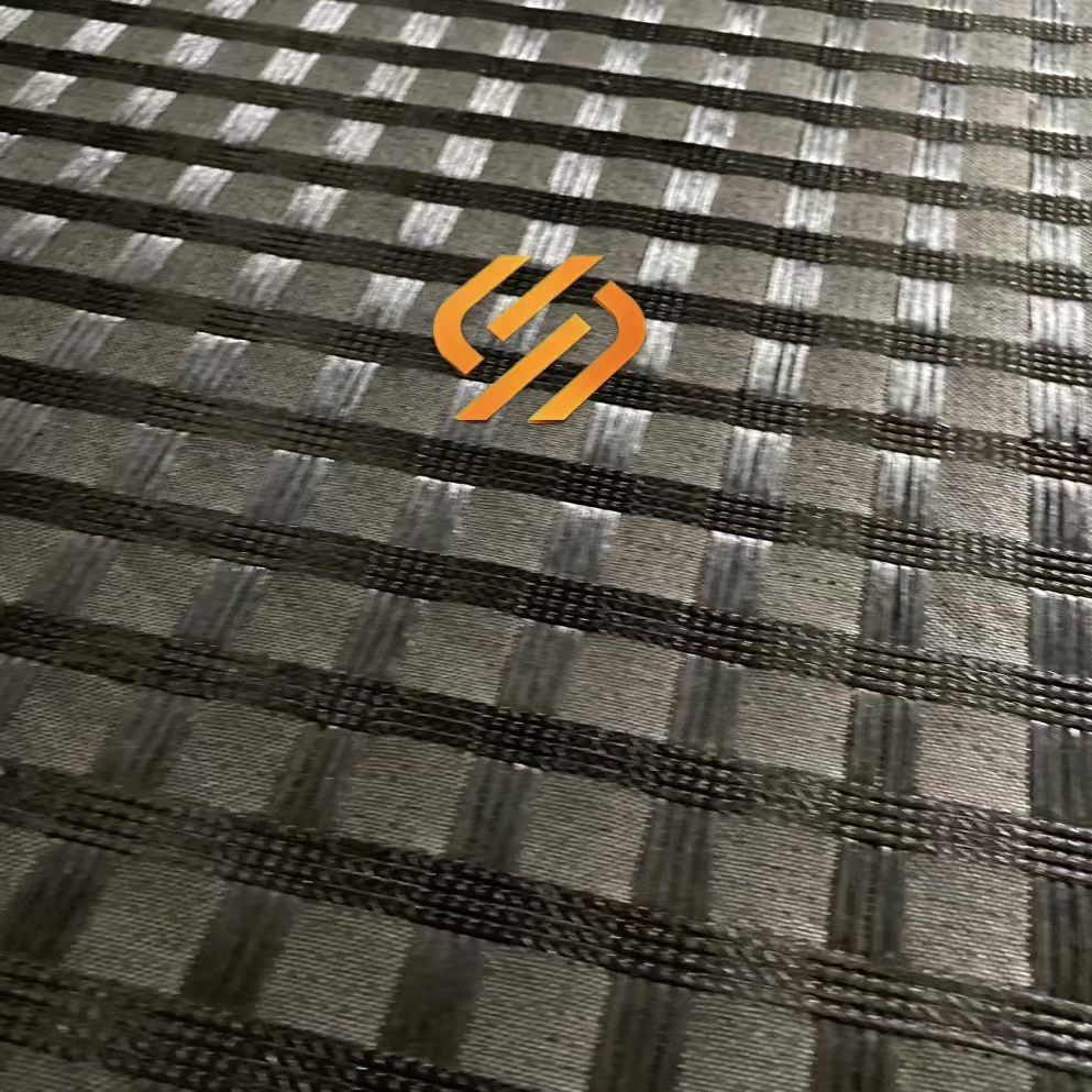 Geocomposite Asphalt Fiberglass Geogrid with Nonwoven Geotextile