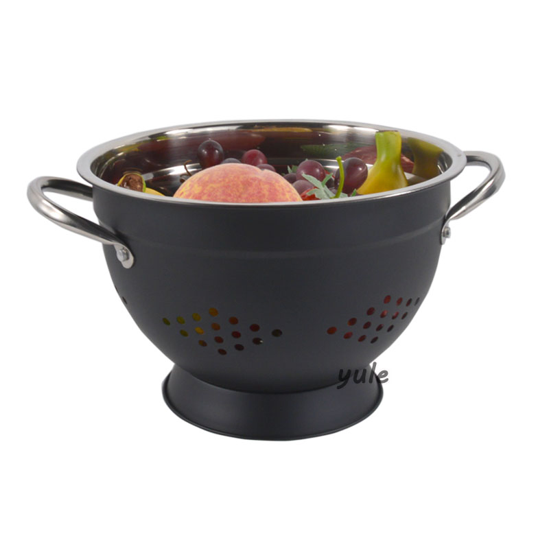 2022 Yule Manufacturer Korean Fruit Vegetable Filtered Water Multi Usage Stainless Steel Colander
