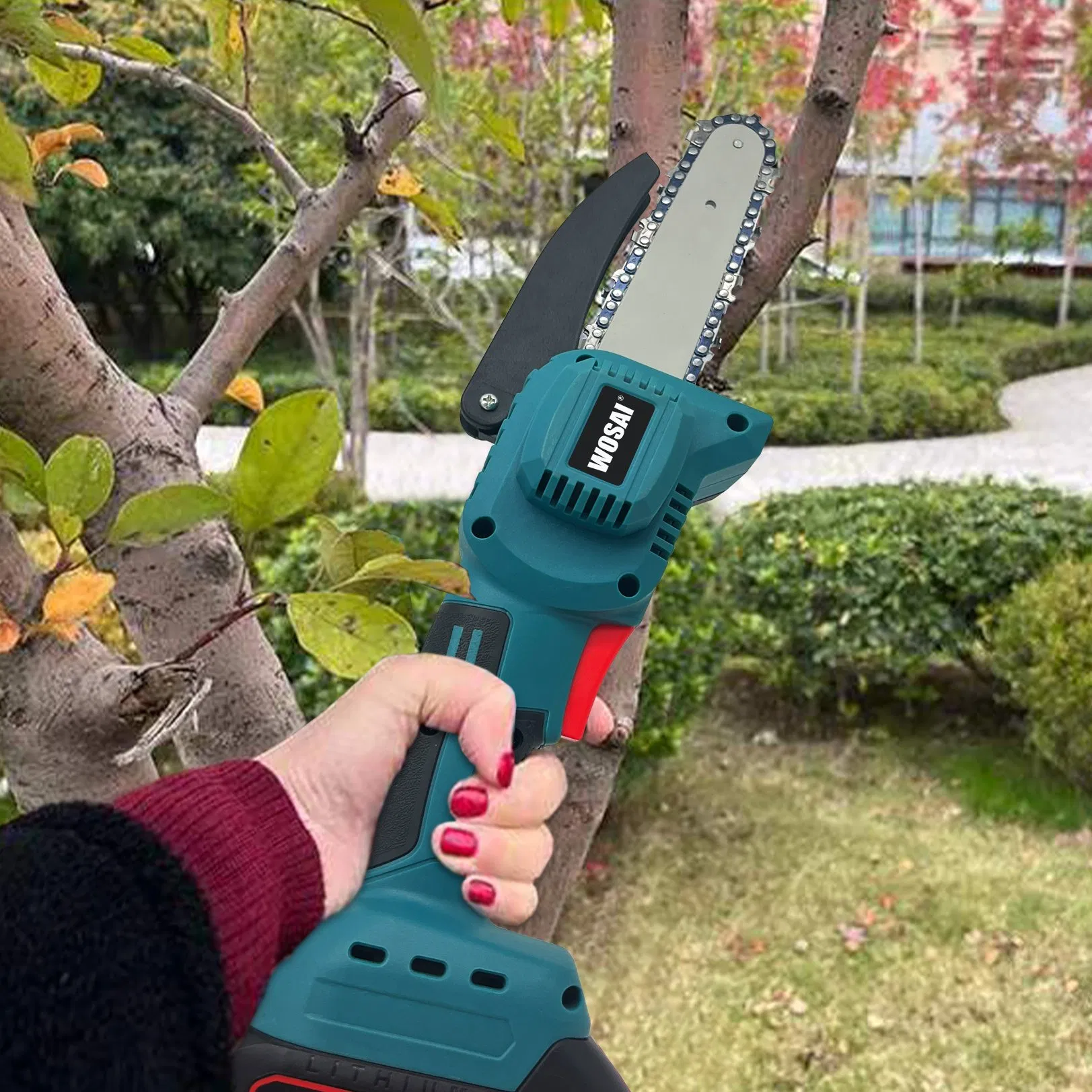Cordless Mini Electric Chain Saw Cordless 1200W 5400rpm Brushless Wosai Snow Blower Machine Blower Vacuum Electric Garden Chainsaw