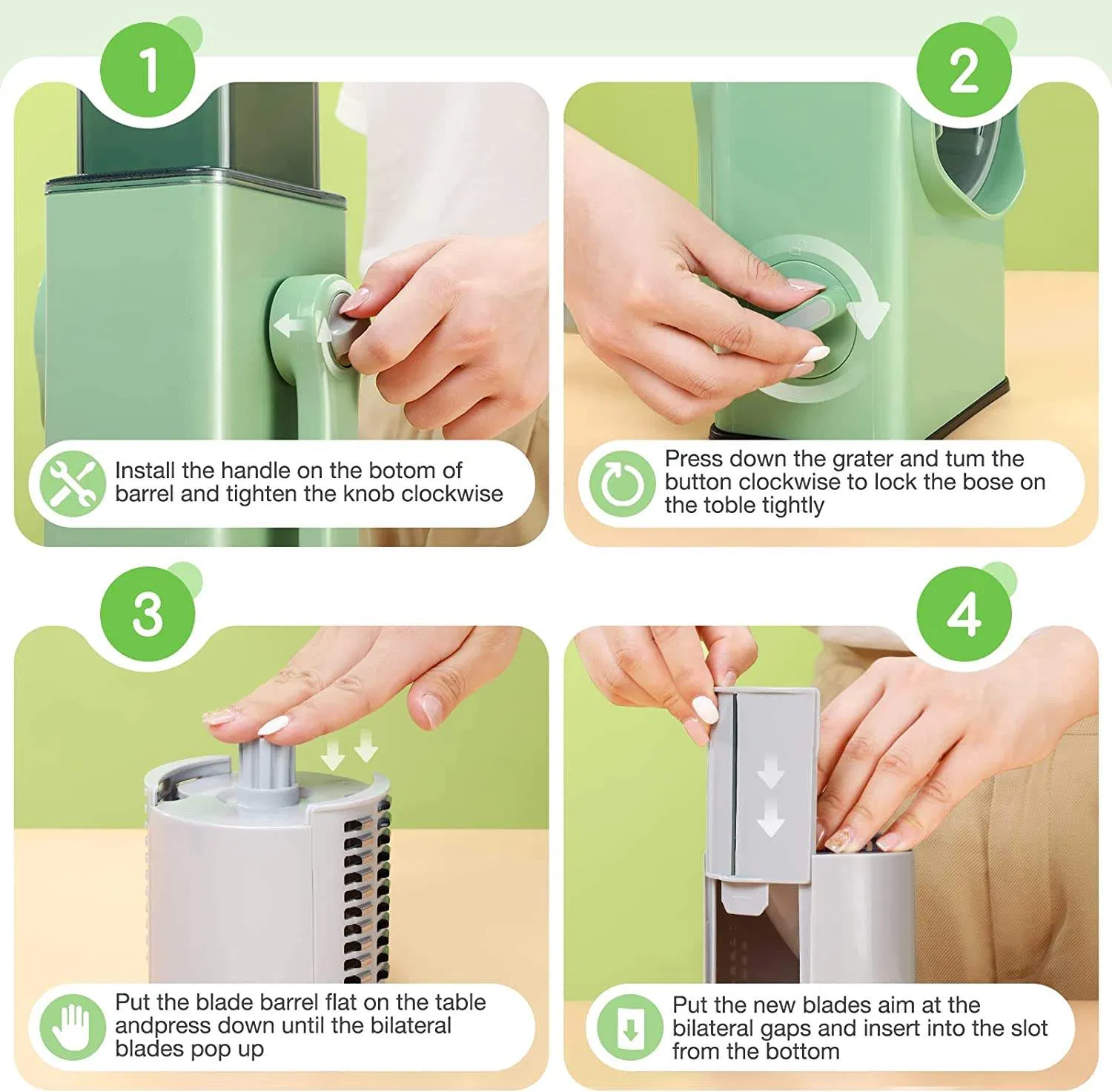 Manual Food Processor Vegetable Chopper Portable Hand Pull