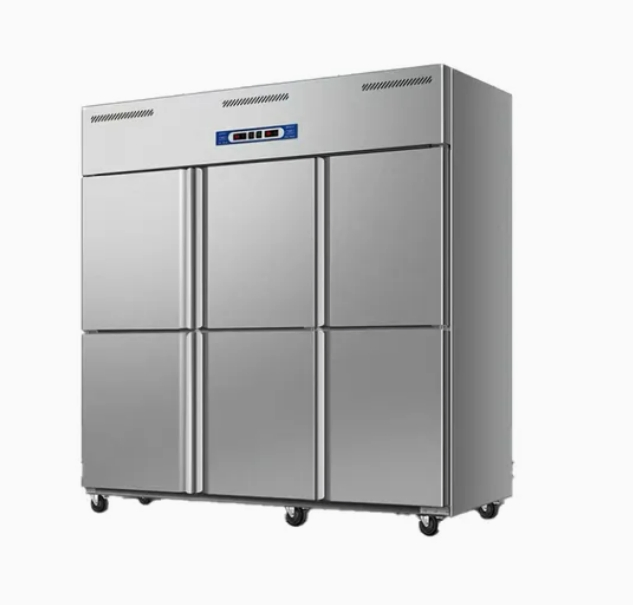 Commercial Six-Door Stainless Steel Upright Refrigerator