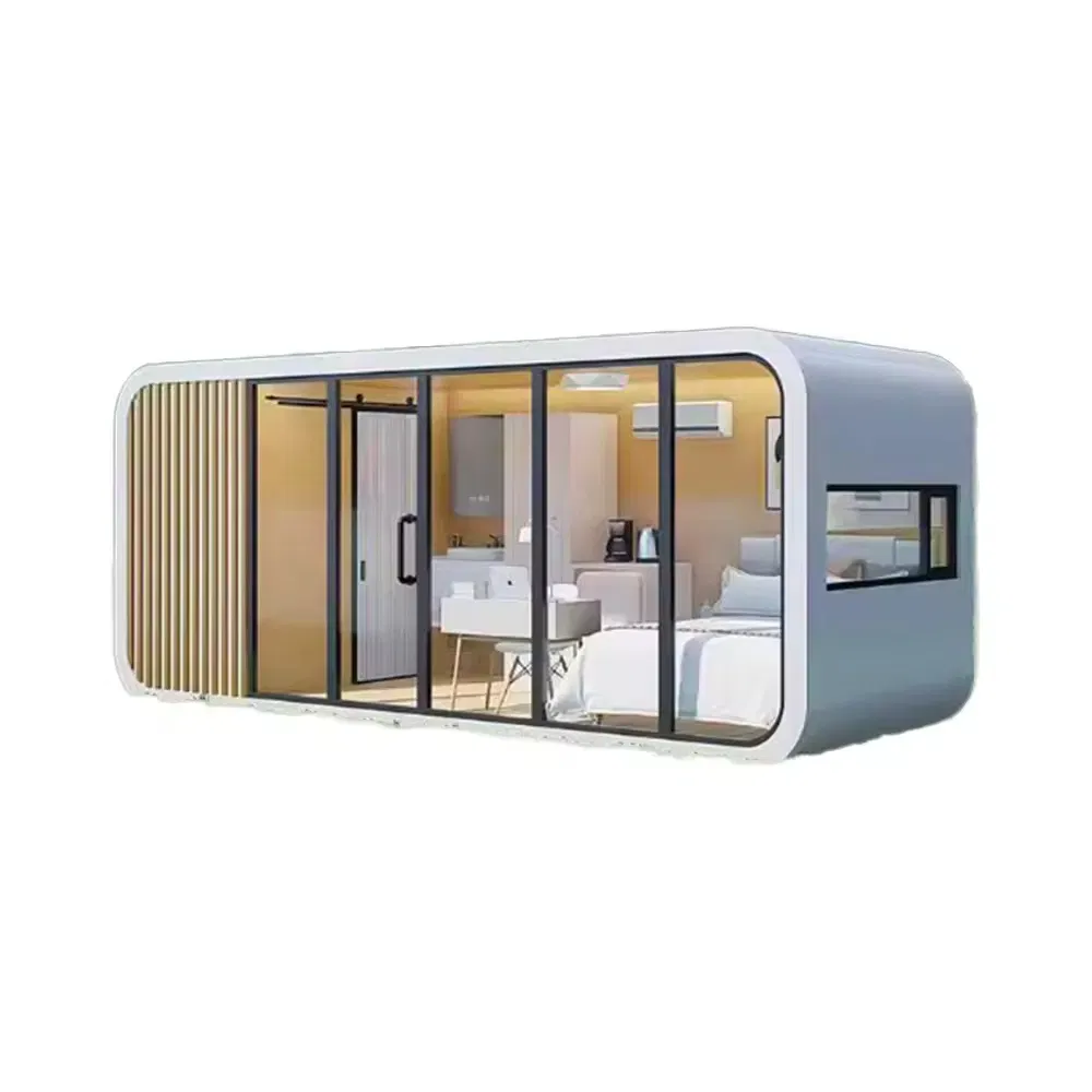 China Factory Direct Prefab Prefabricated Apple Cabin 20FT/30FT/40FT House Made of Soundproof Sandwich Panel for Quiet Office Homestay House with CE ISO