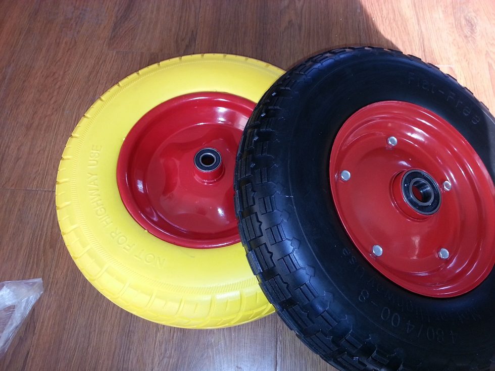 Colorful Tyre Light Weight Durable Heat Resisting Punture Proof PU Foam Wheel (4.00-8)