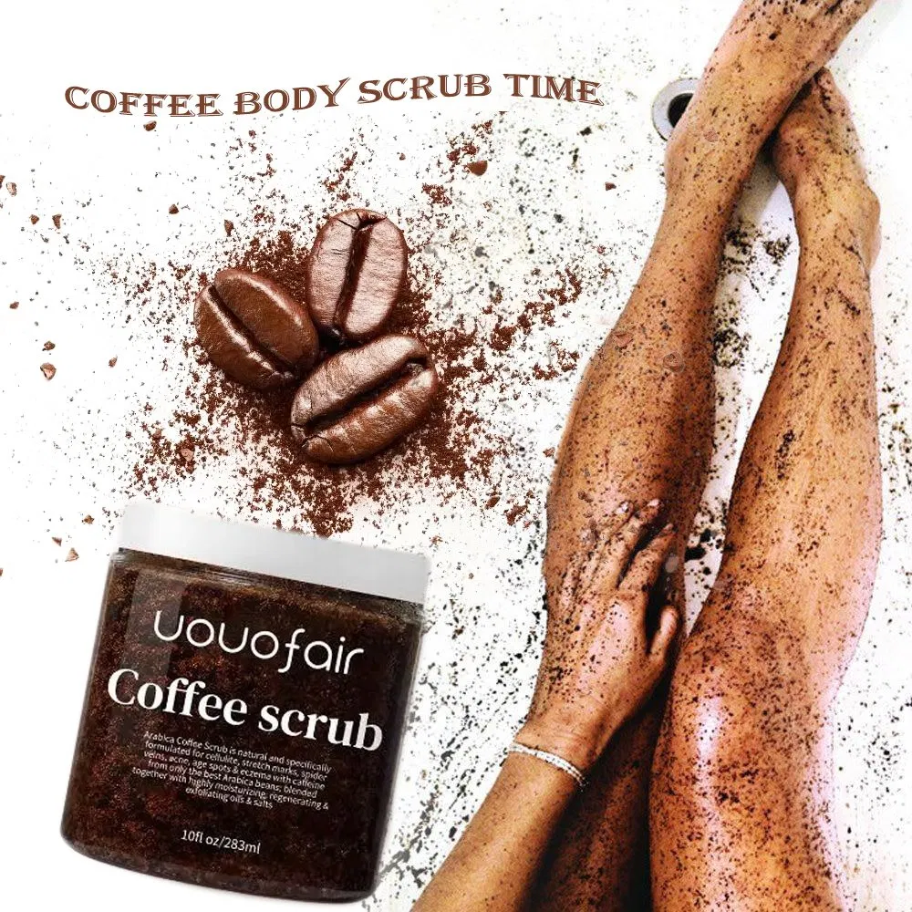Private Label 100% Natural Organic Skin Care Arabica Coffee Body Scrub for Stretch Marks, Acne &amp; Cellulitepure