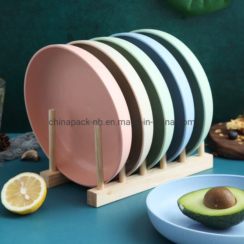 Biodegradable Bamboo Dishes Set Melamine Bamboo Fiber Kids Custom Dinner Plate