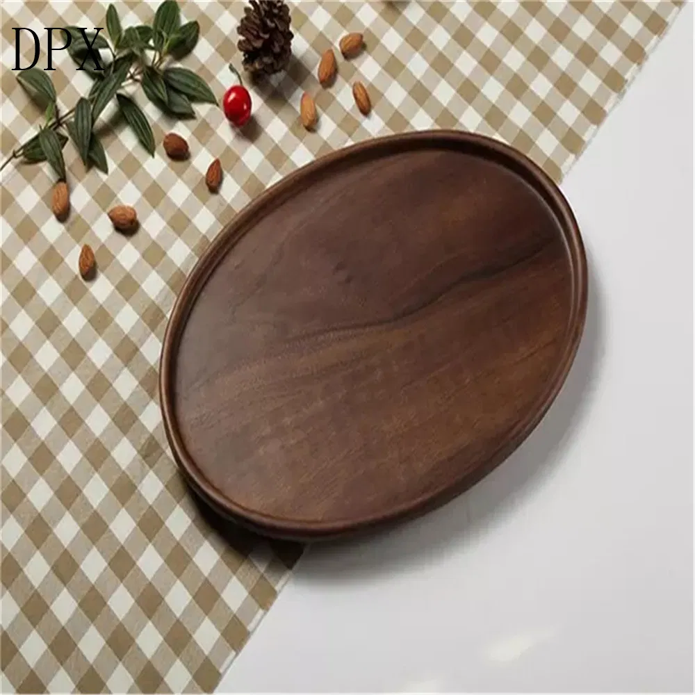 Kitchenare Tool Tableware Plate Black Walnut Serving Tray Wooden Fruit Tray Dessert Plate Little Dishes