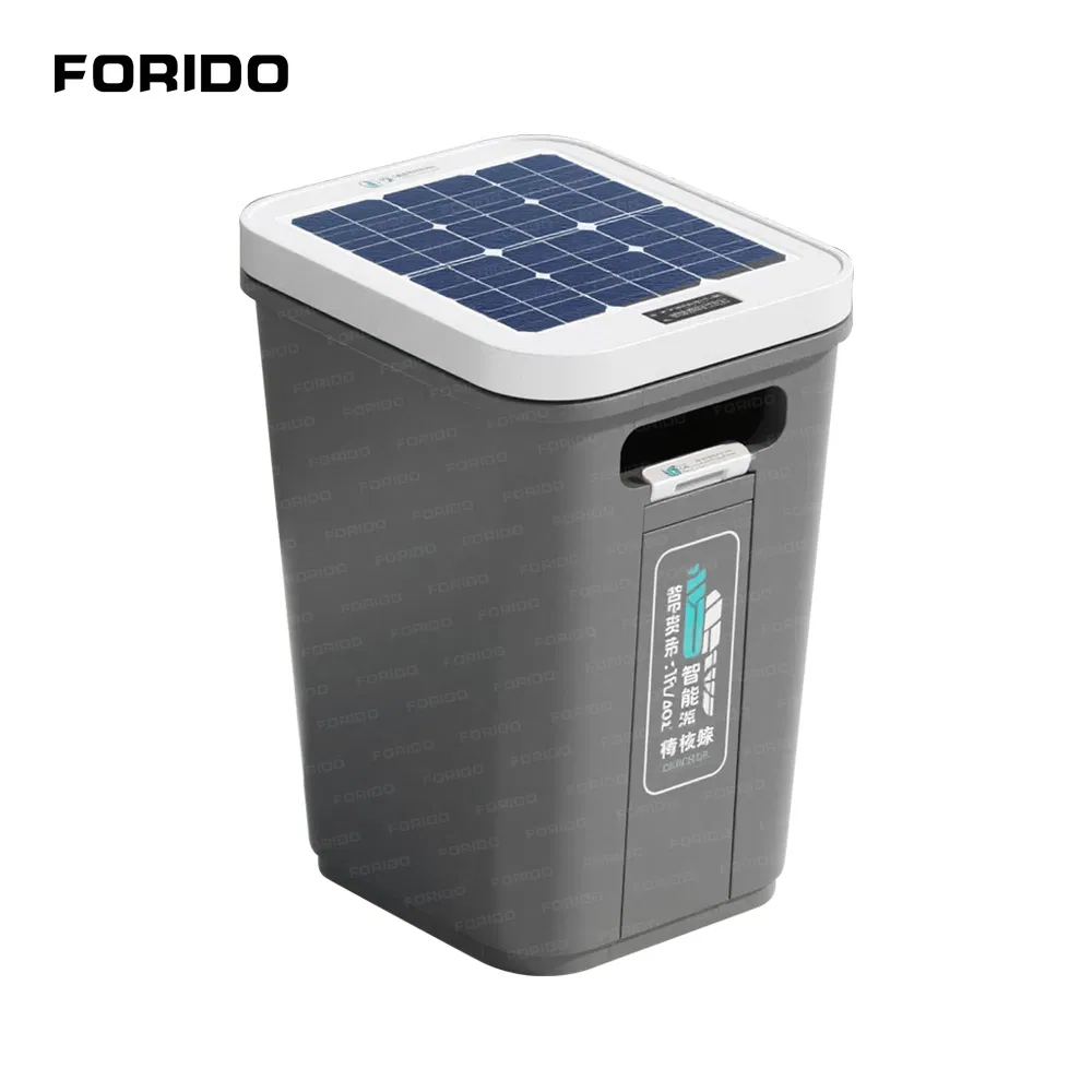 Outdoor Photovoltaic Intelligent Garbage Classification Bin with Touch Screen Sensor Cover