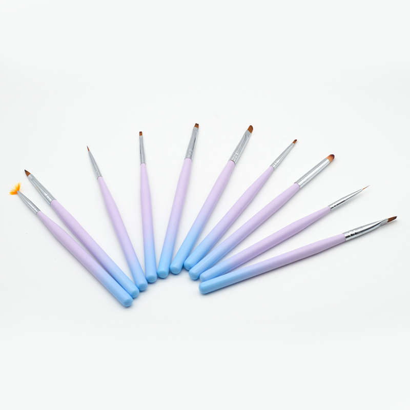 Gradient Color Guyo Nylon Brush Set with Metal Handle